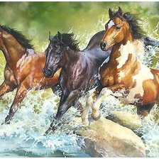 Схема вышивки «кони»