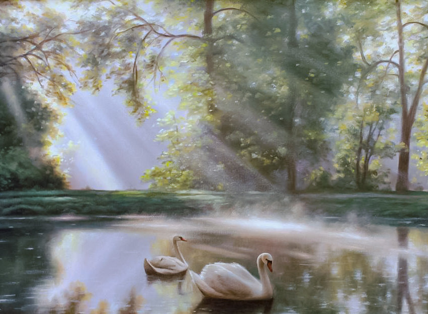 Swan's Lake. - aleksey sychev painter.scenarys.birds. - оригинал