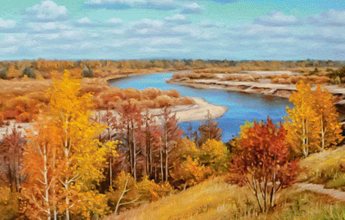 Autumn in Vetluga. - aleksey sychev painter.landscapes.scenarys. - предпросмотр