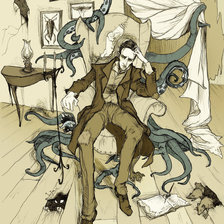Схема вышивки «H.F.Lovecraft»