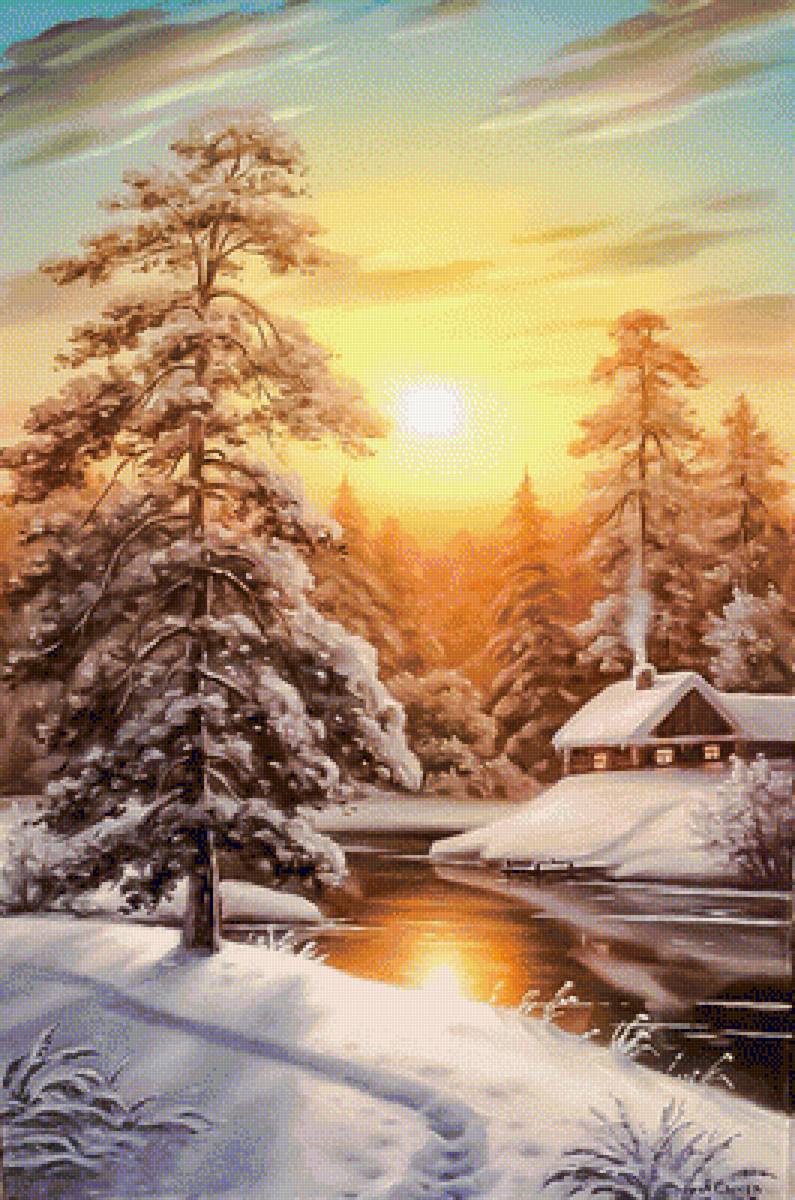 Winter's Night. - aleksey sychev painter.snowscenes. - предпросмотр