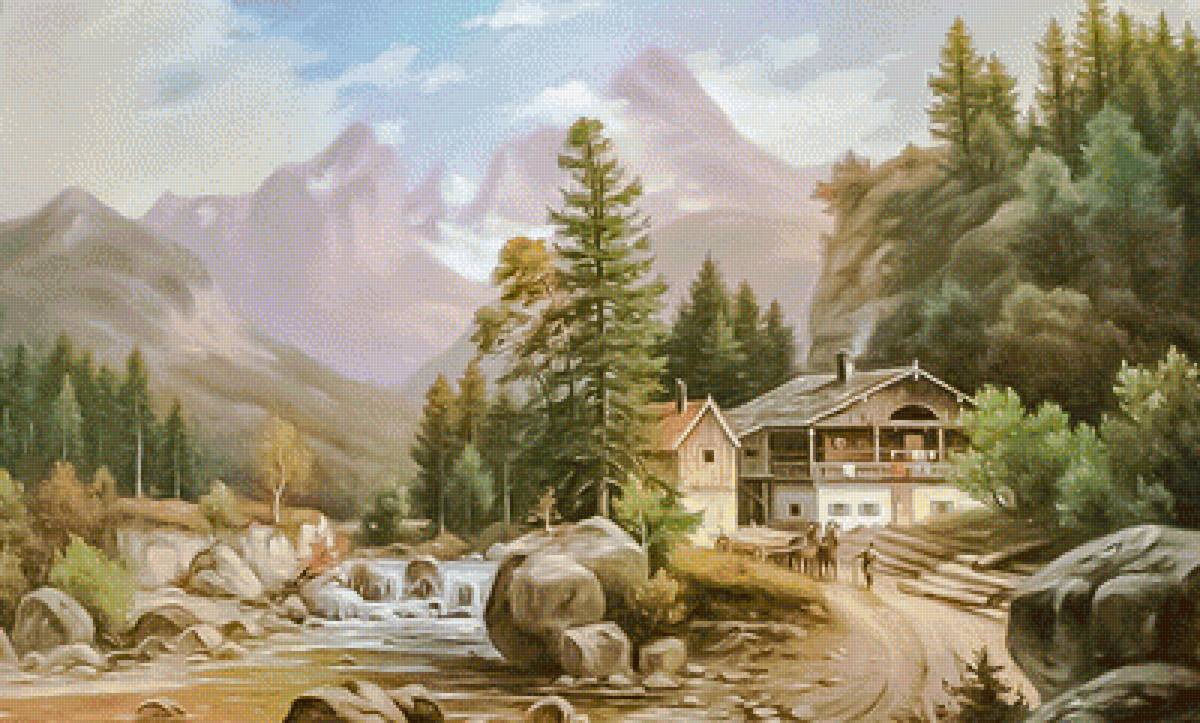 Alpine Landscape. - landscapes.people.animals. - предпросмотр