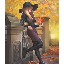 Схема вышивки «девушка осень»