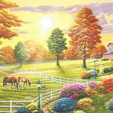 Схема вышивки «осенний день»