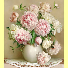 Схема вышивки «Пионы в вазе»