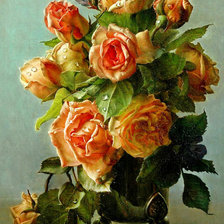 Схема вышивки «Розы в вазе»