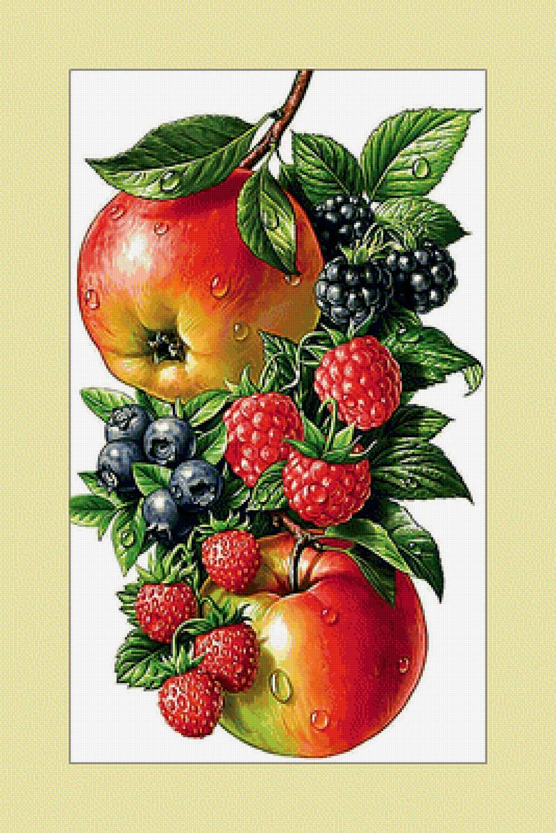 Фрукты-ягоды. - малина, яблоки, фрукты, ягоды - предпросмотр
