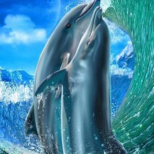 Схема вышивки «Дельфины»