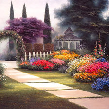 Схема вышивки «вечерний сад»