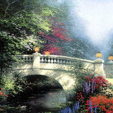 Схема вышивки «мост через ручей  саду»