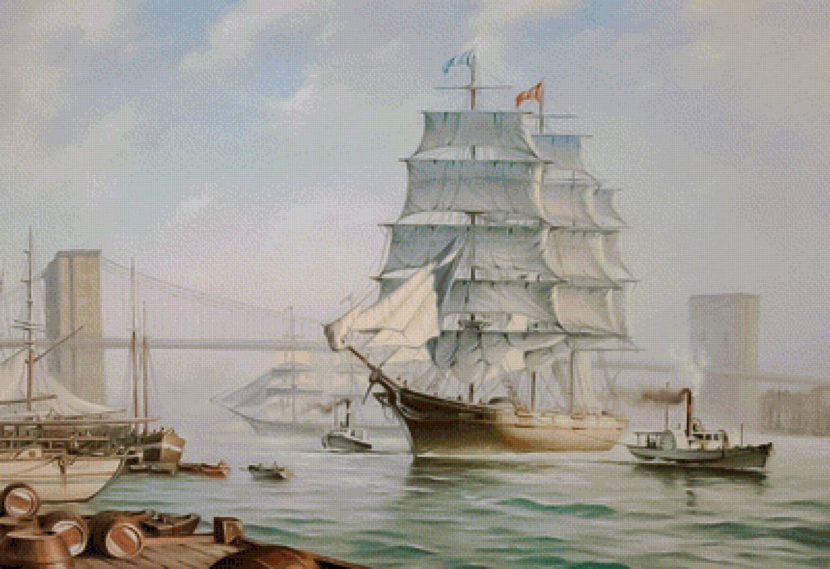 Morning in the  Harbour. - aleksey sychev painter.seascenes. - предпросмотр