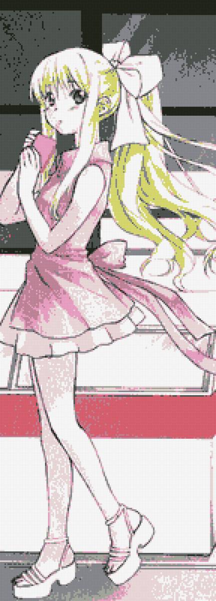 вышивка крестом мицуё тагэтава с холодным чаем в коробке в руке - руки, холодный чай, девочка, аниме, мицуе тагэтава, напиток - предпросмотр