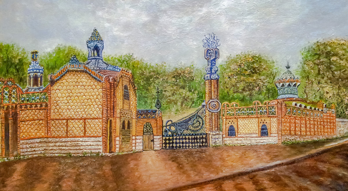 Finca Güell. Design by Gaudí. - maruchi ripoll art.scenarys.flowers and gardens. - оригинал