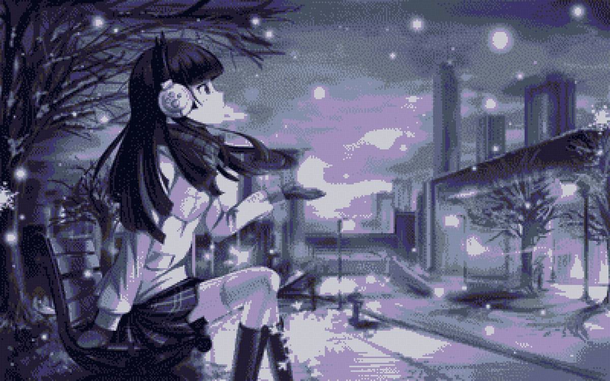 вышивка крестом мори минока игра симулятор кинематографа - снег, мори минока, игры, девушка, девочка, зима, аниме - предпросмотр