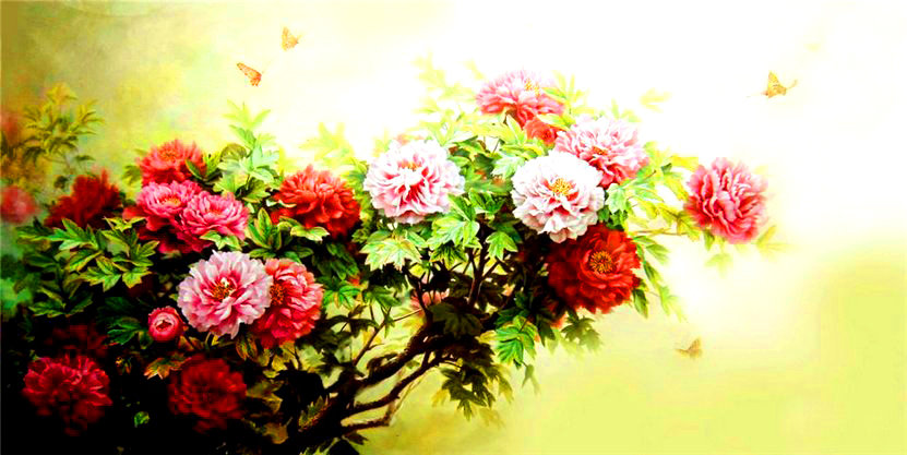 пионы - китай, пионы, япония - оригинал