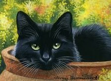 Схема вышивки «кот в кувшине»