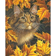 Оригинал схемы вышивки «Осенний котик.» (№2033045)