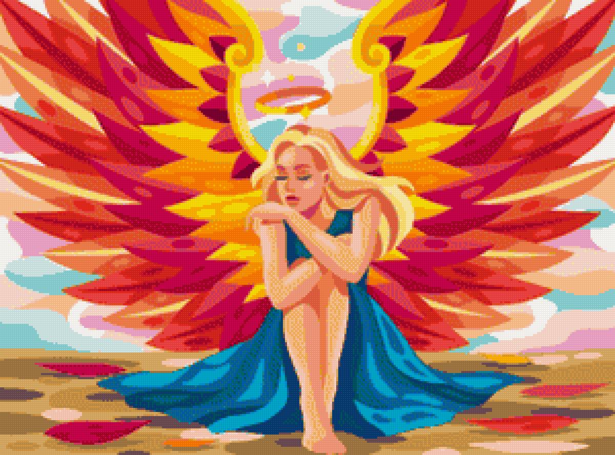 Ангел - крылья, нимб, девушка, ангел - предпросмотр