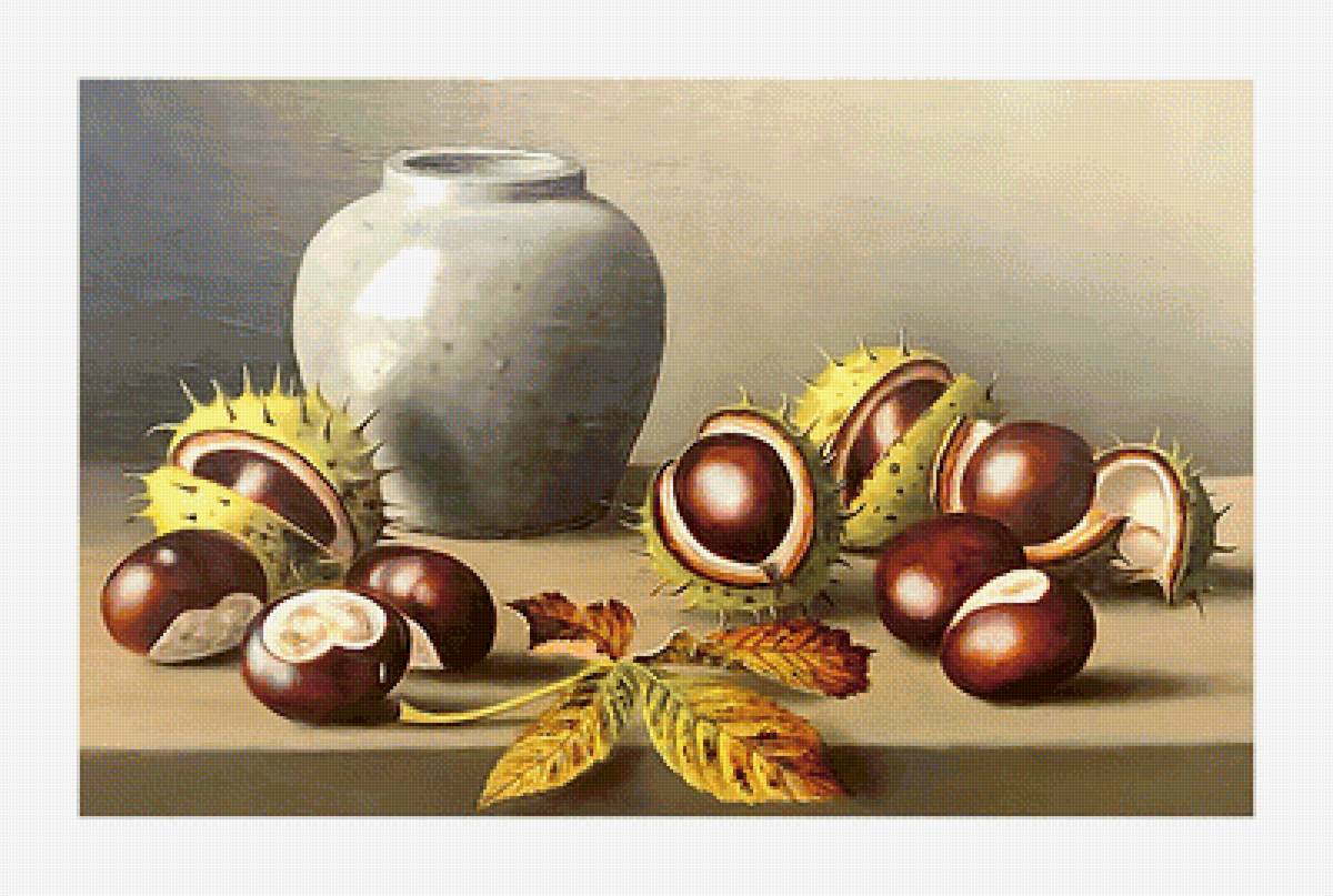 Серия "Натюрморты". - натюрморт, каштаны - предпросмотр