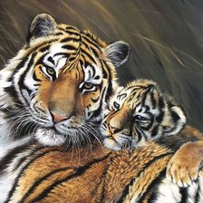 Оригинал схемы вышивки «тигры» (№2033505)