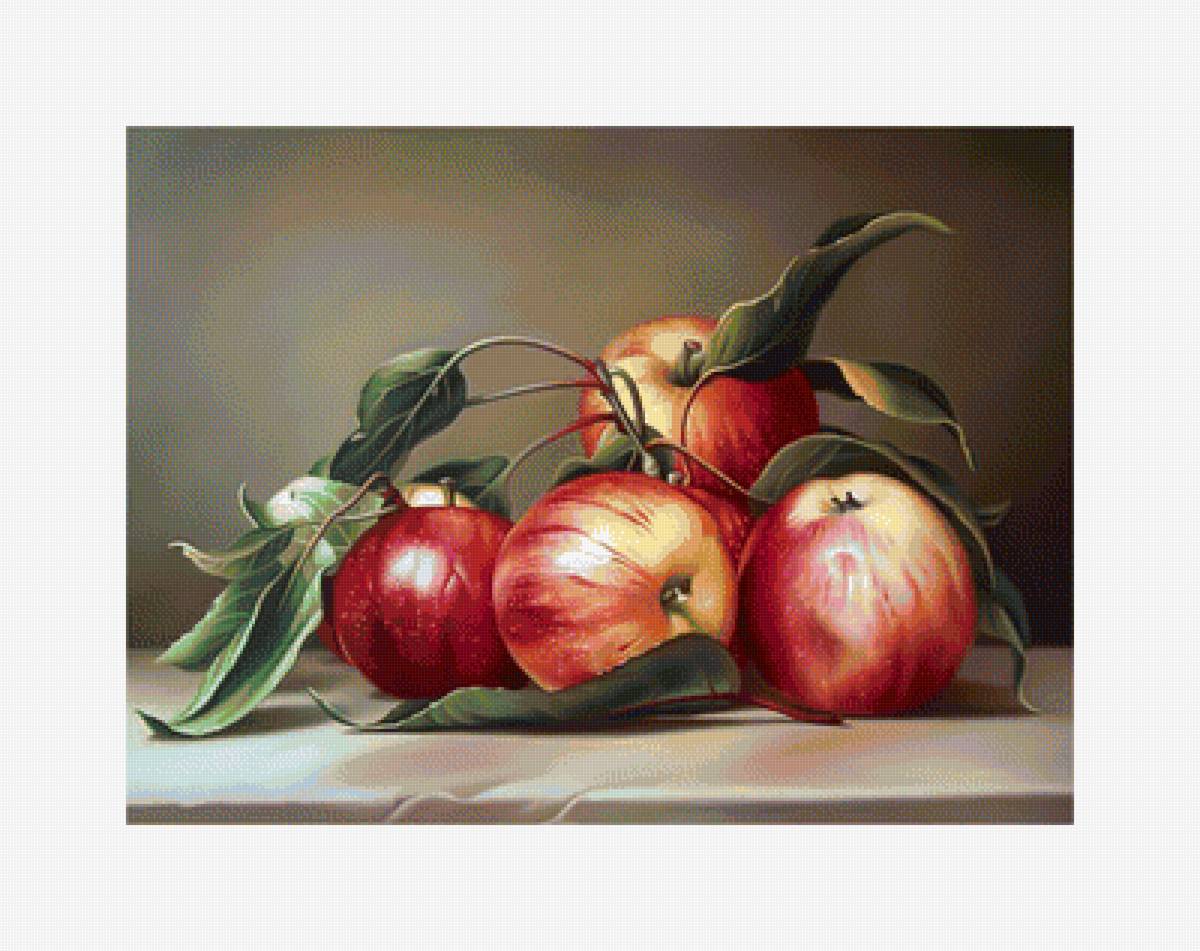 Яблочки. - натюрморт, яблоки, фрукты, живопись - предпросмотр
