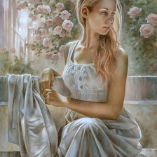 Схема вышивки «Sara In Garden.»