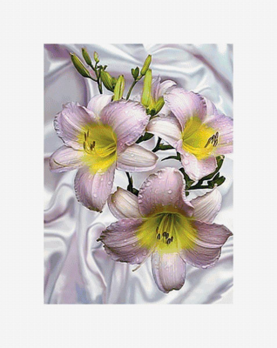 Лилии. - лилии, цветы, живопись, букет - предпросмотр