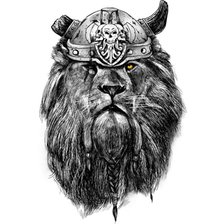 Схема вышивки «лев-викинг»