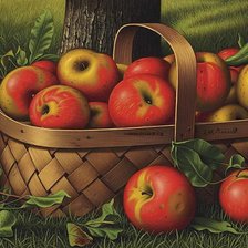Оригинал схемы вышивки «Корзина с яблоками» (№2033826)
