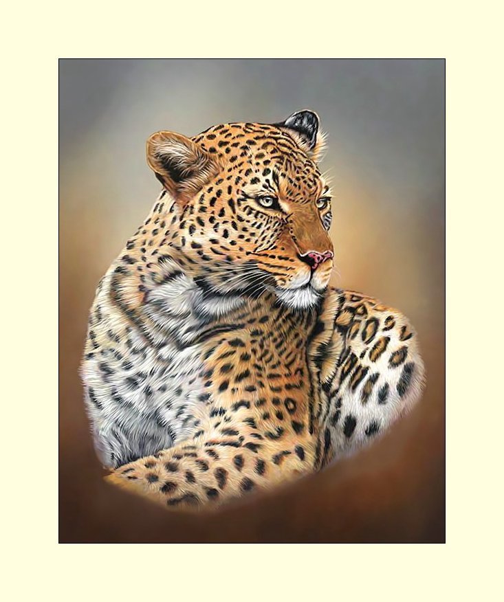 Леопард. - животные, леопард, живопись, хищник - оригинал