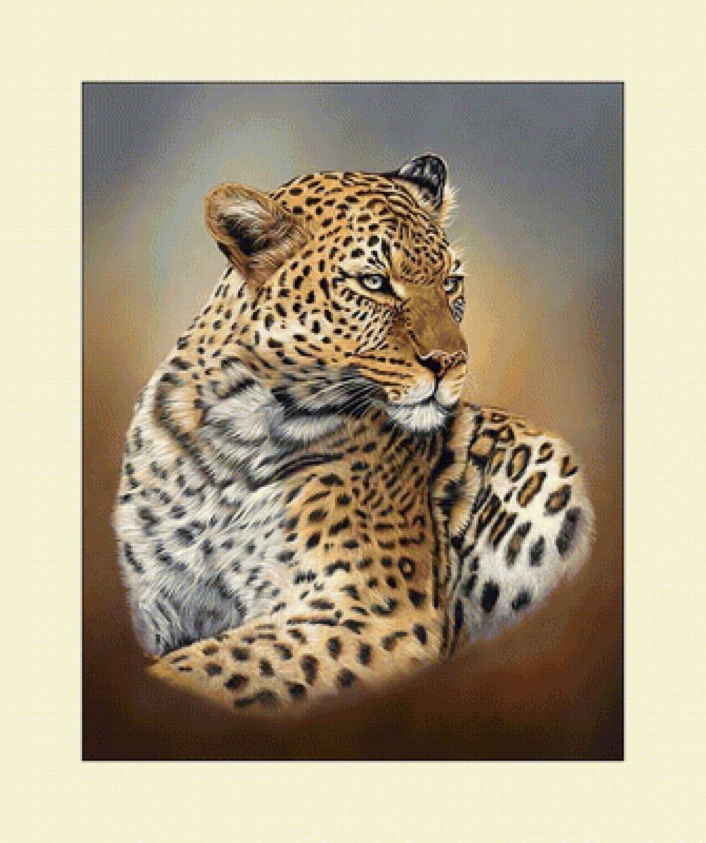 Леопард. - животные, хищник, живопись, леопард - предпросмотр