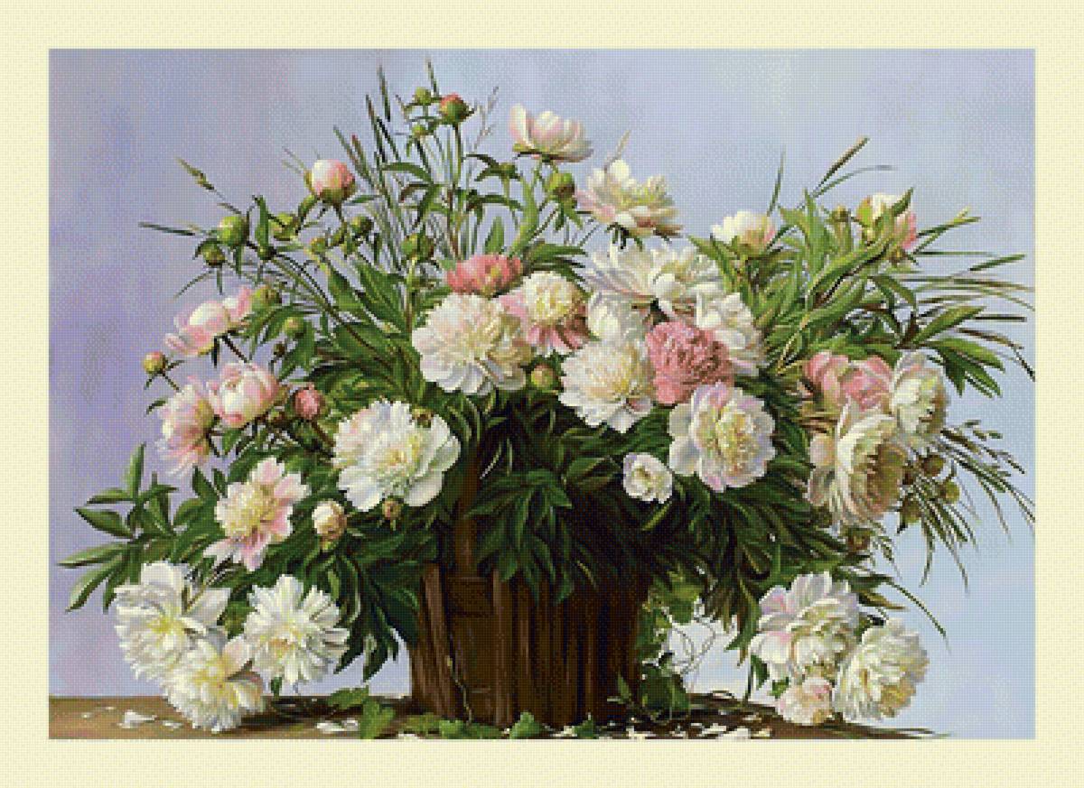 Букет. Пионы. - цветы, букет, пионы, живопись - предпросмотр