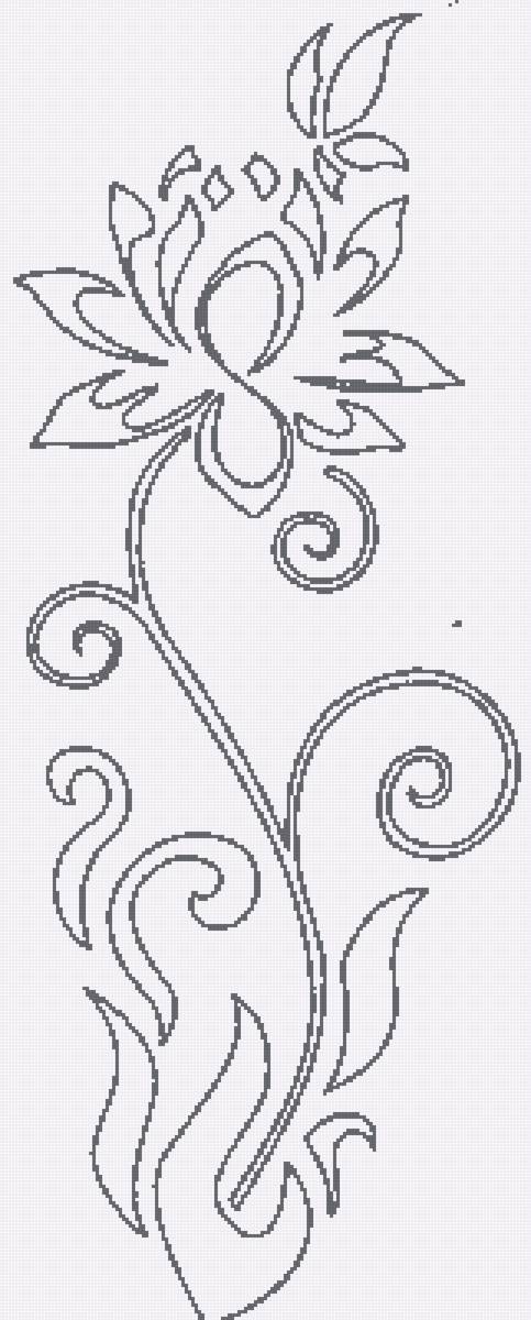 Цветочек - монохром - предпросмотр