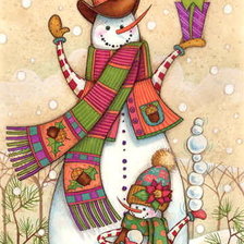 Схема вышивки «Снеговики»