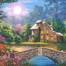 Схема вышивки «Вечер в уютном доме»