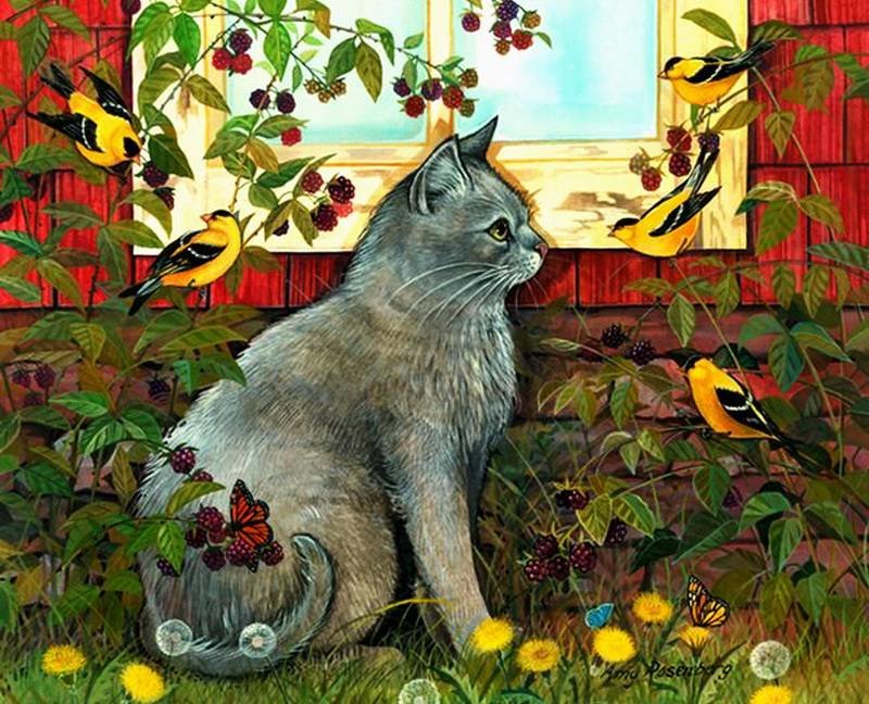 котик - кот, птицы - оригинал