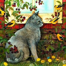 Схема вышивки «котик»