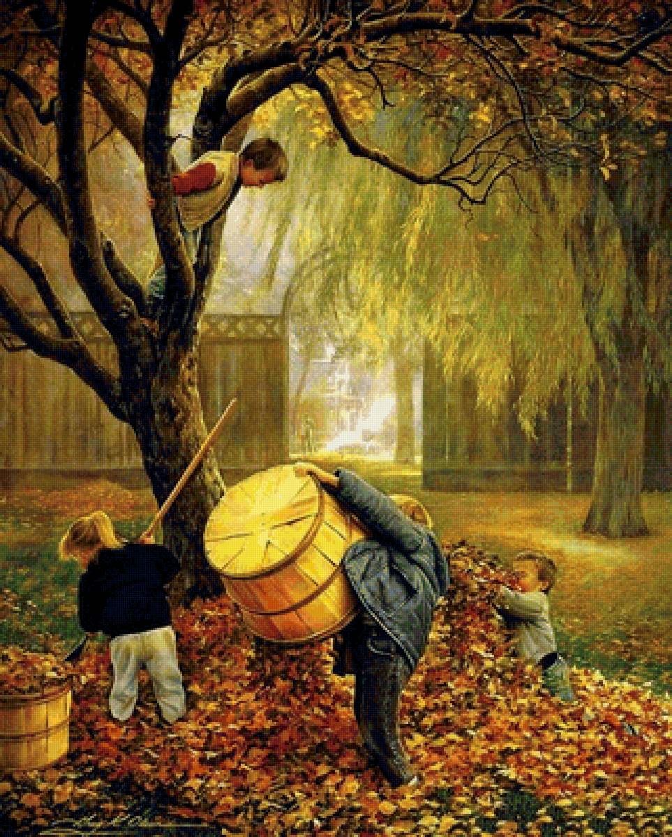 Autumn work. Грег Олсен картины. Американский художник -Грег Олсен. Художник Грег Олсен осень дети. Художник Greg Olsen картины.