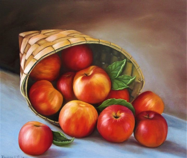 Яблочный урожай - яблоки, корзина - оригинал