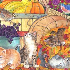 Схема вышивки «урожай котят»