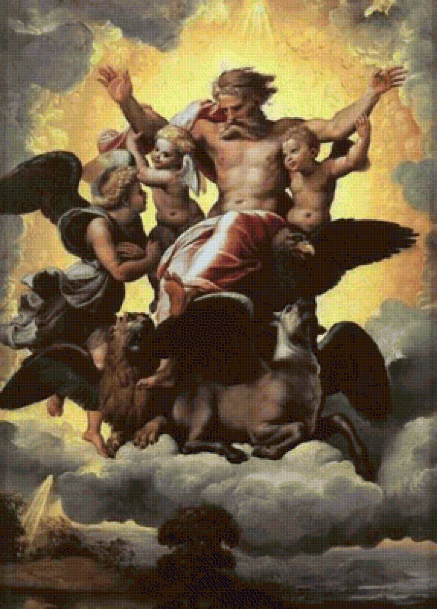 Видение Иезекииля, Рафаэль де Санти - картины, религия - предпросмотр