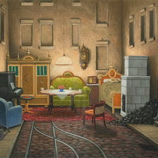 Схема вышивки «ЯЦЕК ЙЕРКА.ЗАЛ ОЖИДАНИЯ ТРАМВАЯ»