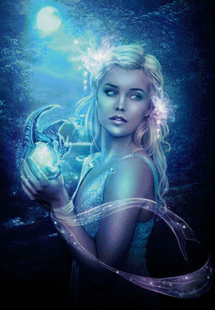 Девушка и дракон - девушка, дракон, фентази - предпросмотр