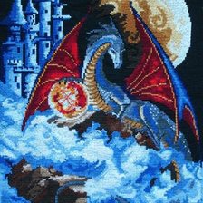 Схема вышивки «дракон с голубой планеты»