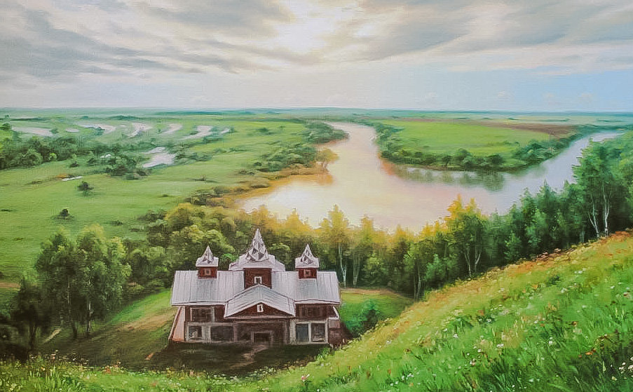 Ishim River. - aleksey sychev painter.landscapes.scenarys. - оригинал