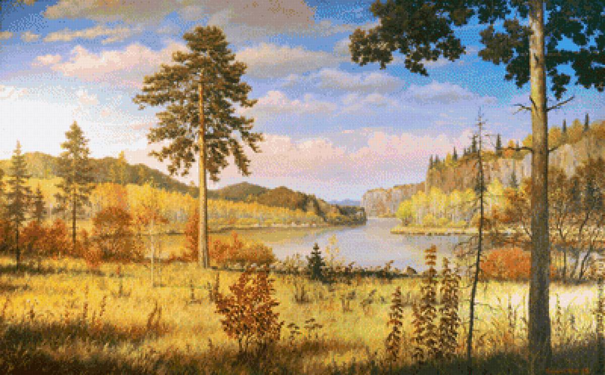Уральская осень худ. Вячеслав Бурмистров - пейзаж, урал, осень - предпросмотр