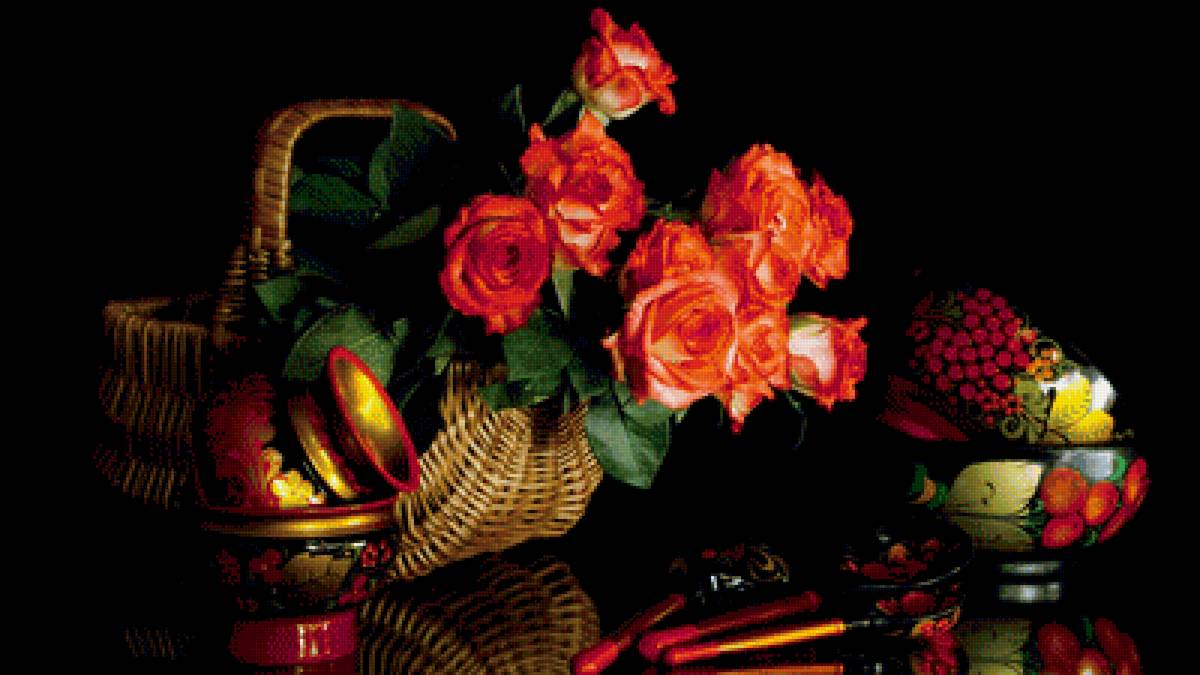 букет роз - хохлома, розы - предпросмотр