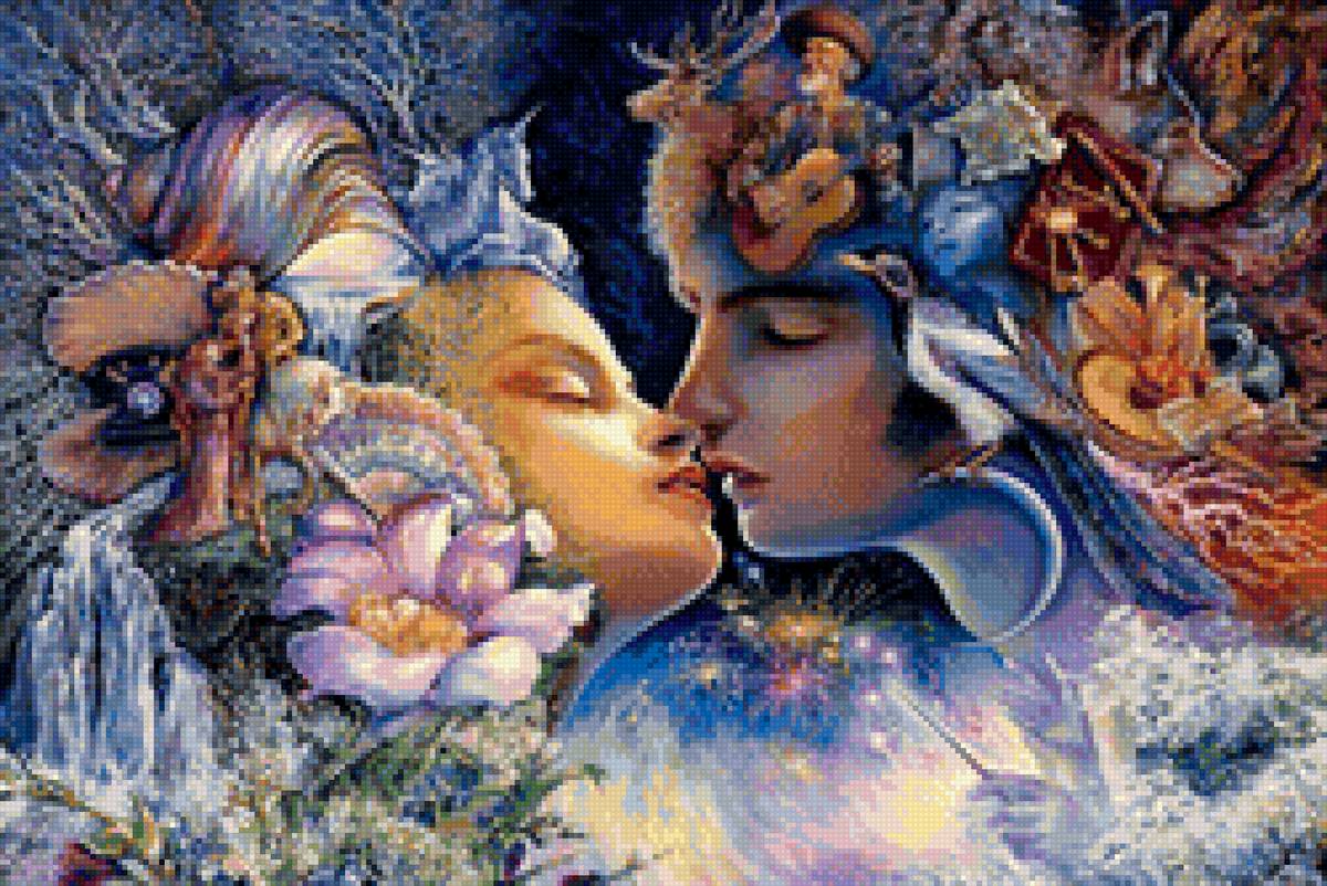 Поцелуй - чувства, девушка, фэнтези, юноша, двое - предпросмотр