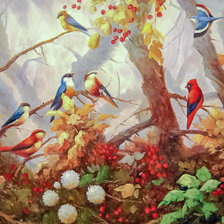 Схема вышивки «Birds in Paradise.»