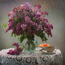 Схема вышивки «сирень»